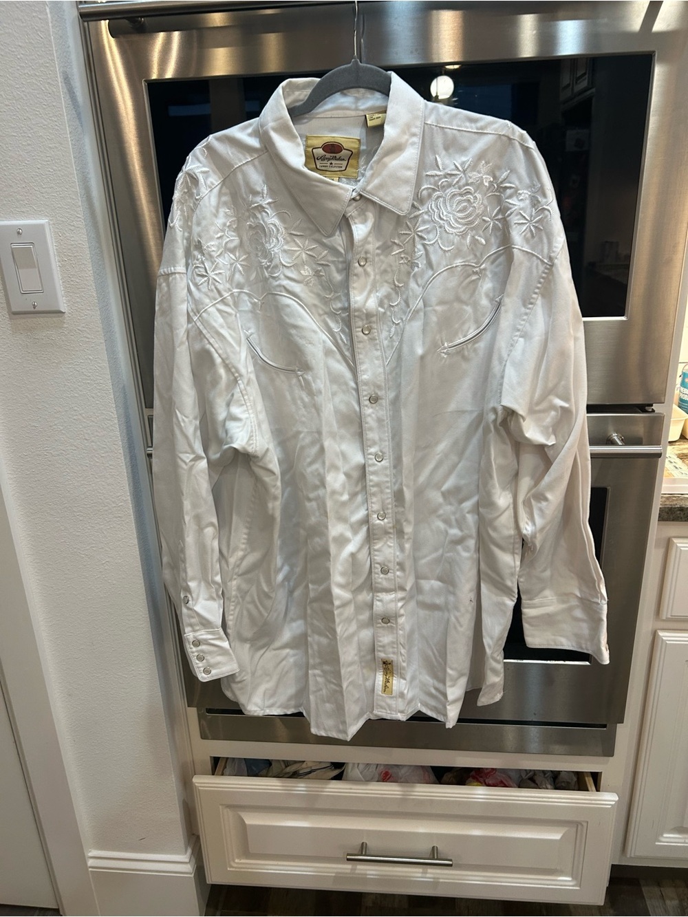 Vintage Larry Mahan Floral Embroidered Western Shirt pearl snaps XXL